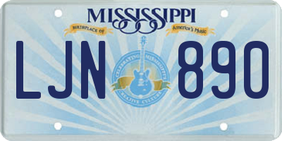MS license plate LJN890