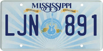 MS license plate LJN891