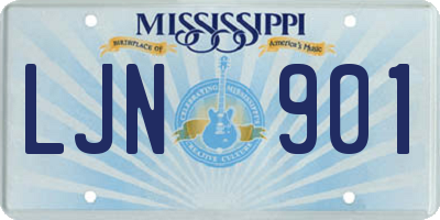 MS license plate LJN901