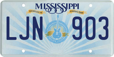MS license plate LJN903