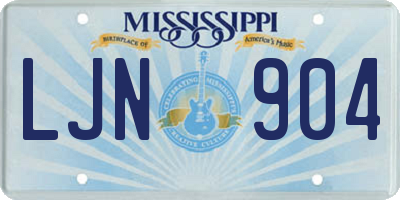 MS license plate LJN904