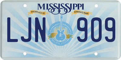 MS license plate LJN909