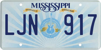 MS license plate LJN917