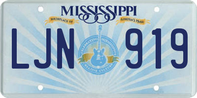 MS license plate LJN919