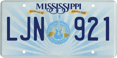 MS license plate LJN921