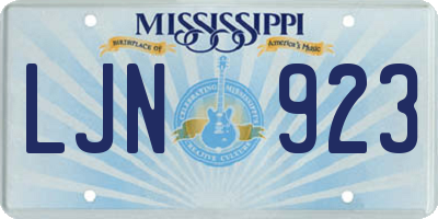 MS license plate LJN923