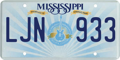 MS license plate LJN933