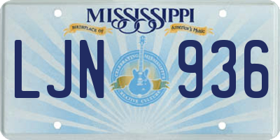 MS license plate LJN936