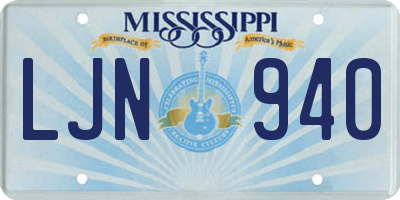 MS license plate LJN940