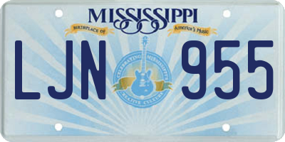 MS license plate LJN955