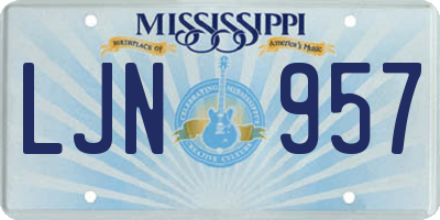 MS license plate LJN957