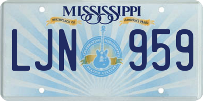 MS license plate LJN959