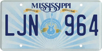 MS license plate LJN964