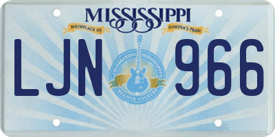 MS license plate LJN966