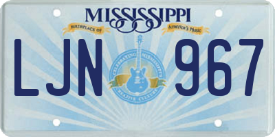 MS license plate LJN967