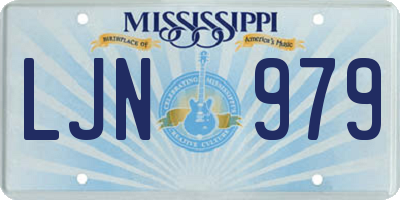 MS license plate LJN979