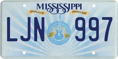 MS license plate LJN997