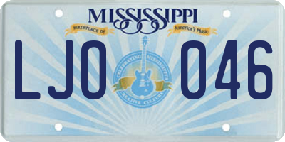 MS license plate LJO046