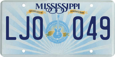 MS license plate LJO049