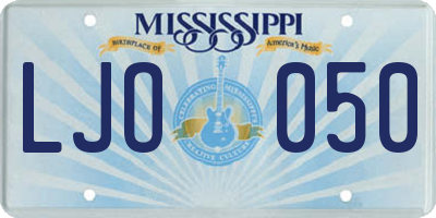 MS license plate LJO050