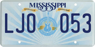 MS license plate LJO053