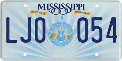 MS license plate LJO054