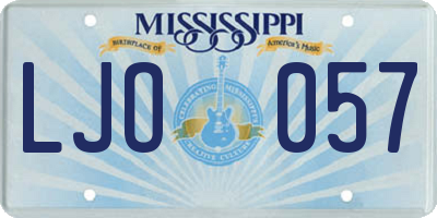 MS license plate LJO057