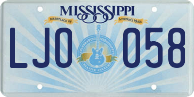 MS license plate LJO058