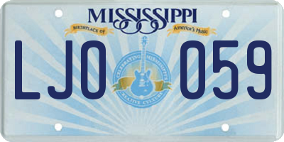 MS license plate LJO059