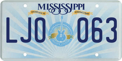 MS license plate LJO063