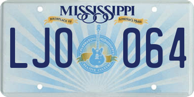 MS license plate LJO064