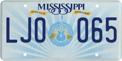 MS license plate LJO065