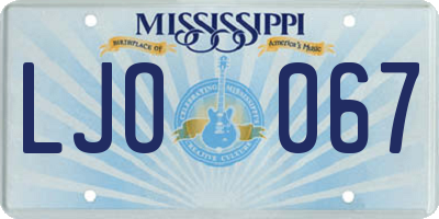 MS license plate LJO067