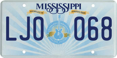 MS license plate LJO068
