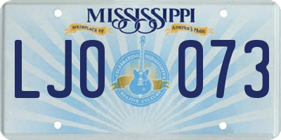 MS license plate LJO073