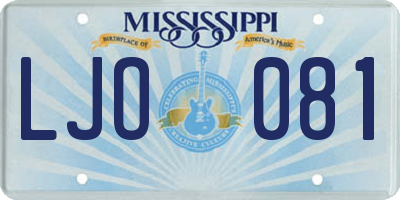MS license plate LJO081
