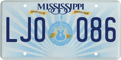 MS license plate LJO086