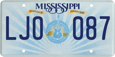 MS license plate LJO087