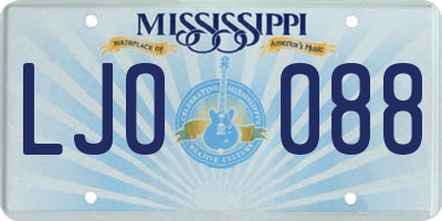 MS license plate LJO088