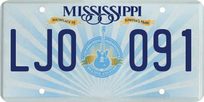 MS license plate LJO091