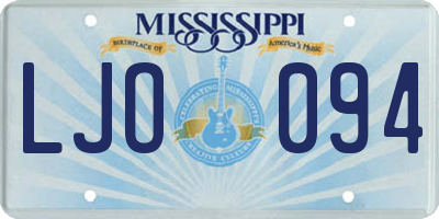 MS license plate LJO094
