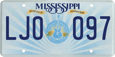 MS license plate LJO097