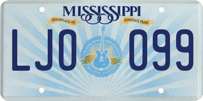 MS license plate LJO099