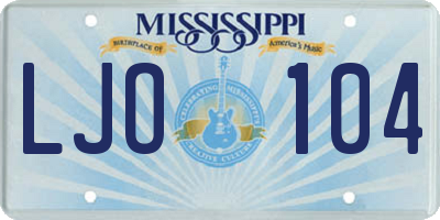 MS license plate LJO104