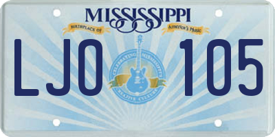 MS license plate LJO105