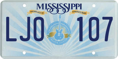 MS license plate LJO107