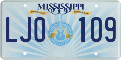 MS license plate LJO109