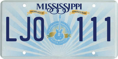 MS license plate LJO111