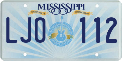 MS license plate LJO112