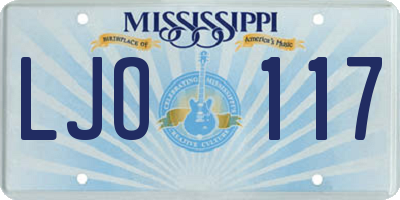 MS license plate LJO117